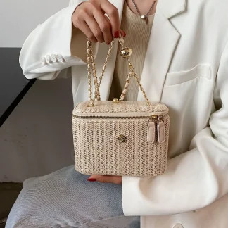 Crossbody Box Straw Bags